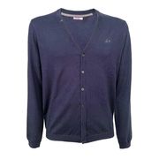 CARDIGAN CON SCOLLO A V IN LANA E COTONE Uomo Navy blue CARDIGAN CON SCOLLO A V IN LANA E COTONE Uomo Navy blue
