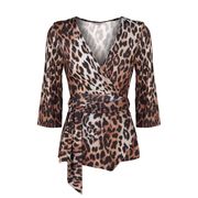 CARDIGAN IN JERSEY ANIMALIER CON MANICA A TRE QUARTI Donna Moro nero CARDIGAN IN JERSEY ANIMALIER CON MANICA A TRE QUARTI Donna Moro nero