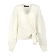 CARDIGAN INCROCIATO CON CINTURA IN MOHAIR Donna Panna CARDIGAN INCROCIATO CON CINTURA IN MOHAIR Donna Panna