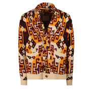 CARDIGAN MISTO CASHMERE Uomo Mongolia Ocra Bordeaux CARDIGAN MISTO CASHMERE Uomo Mongolia Ocra Bordeaux