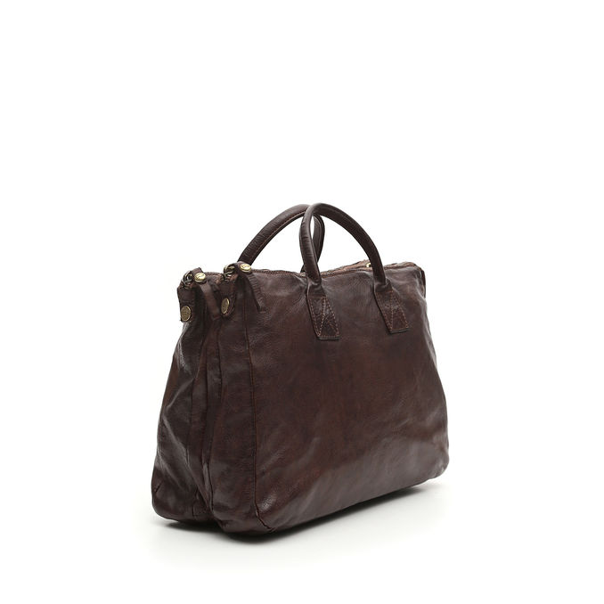 CARTELLA IN PELLE CON DOPPIA ZIP Uomo Moro