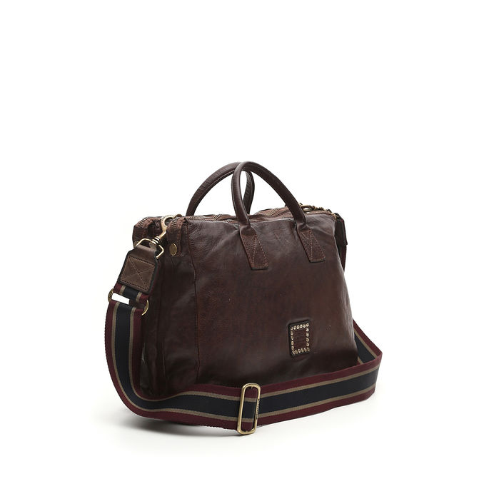 CARTELLA IN PELLE CON DOPPIA ZIP Uomo Moro