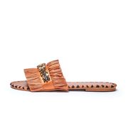 CIABATTA SEMIRA CON FASCIA CRISTALLI E RAFIA Donna Cuoio CIABATTA SEMIRA CON FASCIA CRISTALLI E RAFIA Donna Cuoio