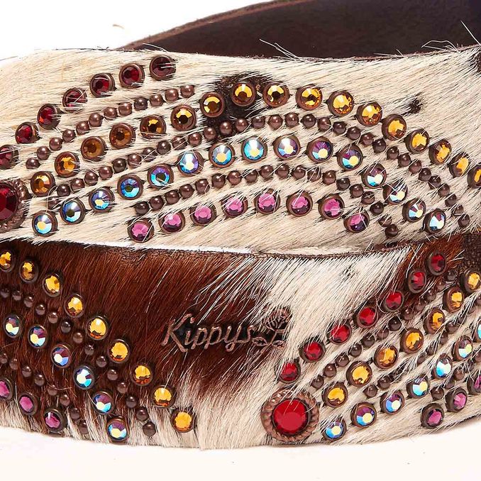 CINTURA ALTA CAVALLINO MUCCATO SWAROVSKY Donna Marrone Bianco Multicolor