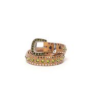 CINTURA BASSA BORCHIETTE FIBBIA SWAROVSKY Donna Beige Verde CINTURA BASSA BORCHIETTE FIBBIA SWAROVSKY Donna Beige Verde