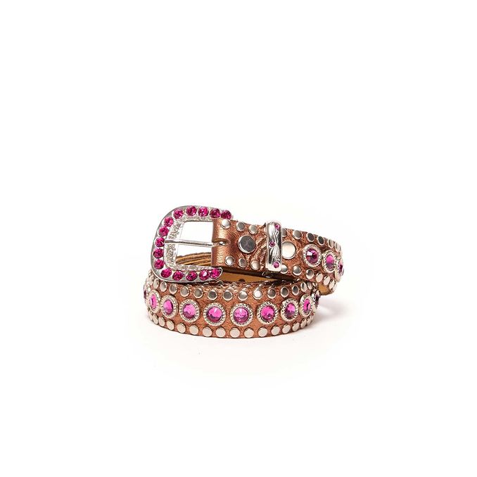 CINTURA BASSA BORCHIETTE FIBBIA SWAROVSKY Donna Bronzo Rosa
