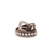 CINTURA BASSA BORCHIETTE FIBBIA SWAROVSKY Donna Nero Silver CINTURA BASSA BORCHIETTE FIBBIA SWAROVSKY Donna Nero Silver