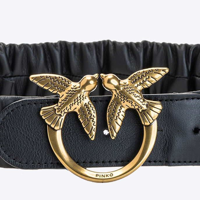 CINTURA LOVE RUFFLE Donna Black/Antique Gold