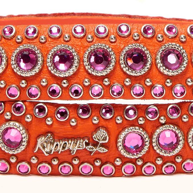 CINTURA MEDIA CON SWAROVSKY FIBBIA PIENA Donna Arancio Fuxia