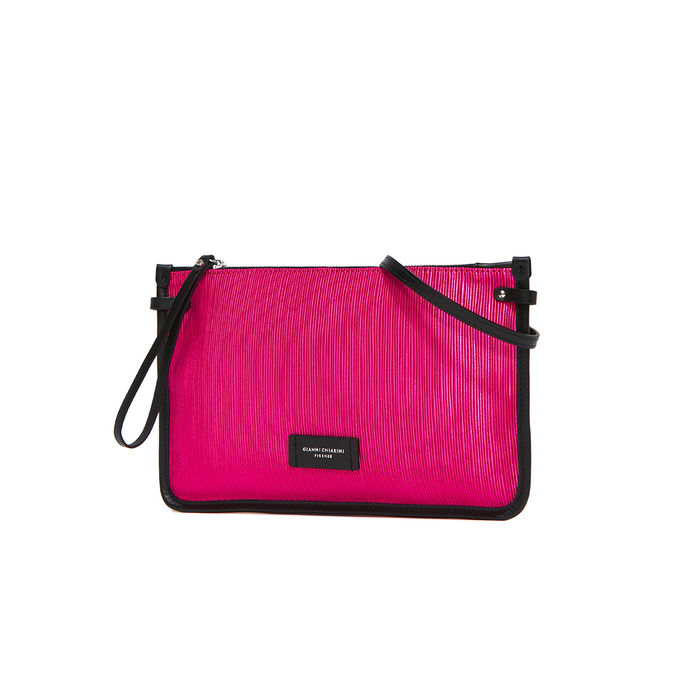 CLUTCH MARCELLA PELLE E TESSUTO Donna Fucsia