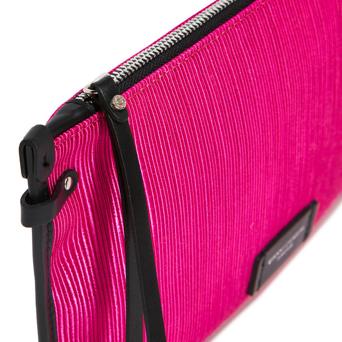 CLUTCH MARCELLA PELLE E TESSUTO Donna Fucsia
