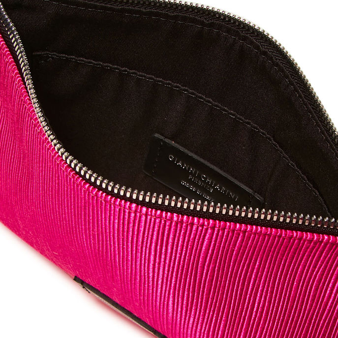 CLUTCH MARCELLA PELLE E TESSUTO Donna Fucsia