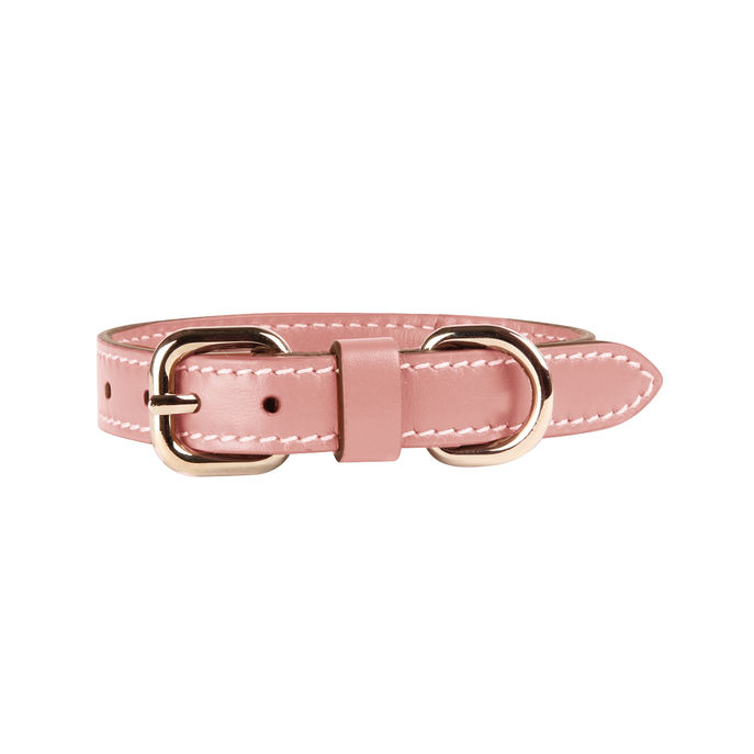 Collare S in pelle Pet Opale Rosa