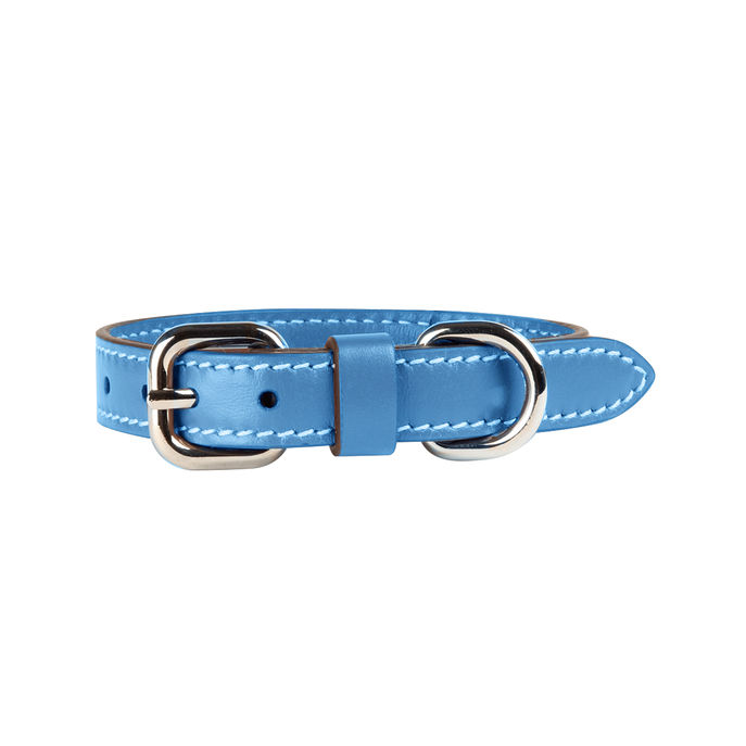 Collare S in pelle Pet Turchese