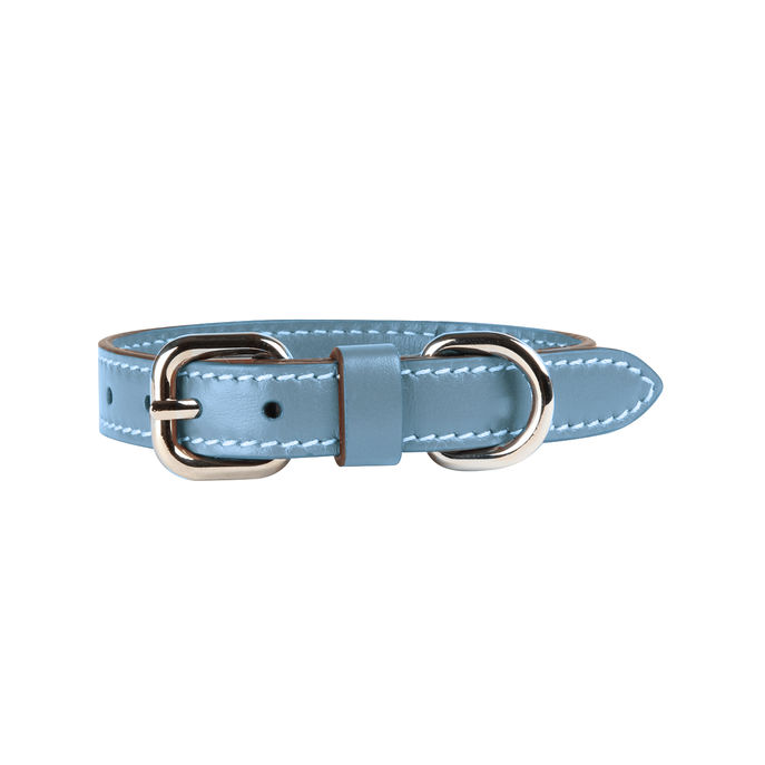 Collare XS in pelle Pet Cielo Azzurro
