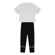 COMPLETO TSHIRT E LEGGINS Bimba Bianco Nero COMPLETO TSHIRT E LEGGINS Bimba Bianco Nero