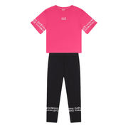COMPLETO TSHIRT E LEGGINS Bimba Pink Yarrow Black COMPLETO TSHIRT E LEGGINS Bimba Pink Yarrow Black