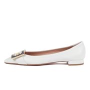 DECOLLETE' BASSA IN PELLE MARTELLATA E PUNTA CON FIBBIA Donna Bianco DECOLLETE' BASSA IN PELLE MARTELLATA E PUNTA CON FIBBIA Donna Bianco