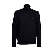DOLCEVITA IN LANA E COTONE CON LOGO Uomo Nero DOLCEVITA IN LANA E COTONE CON LOGO Uomo Nero