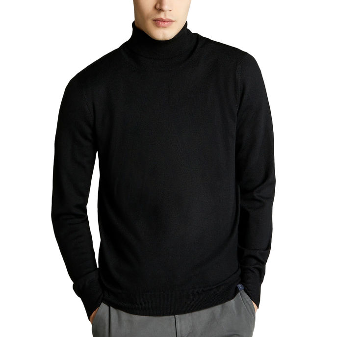 DOLCEVITA IN MAGLIA RASATA DI LANA MERINOS EXTRA FINE Uomo Nero