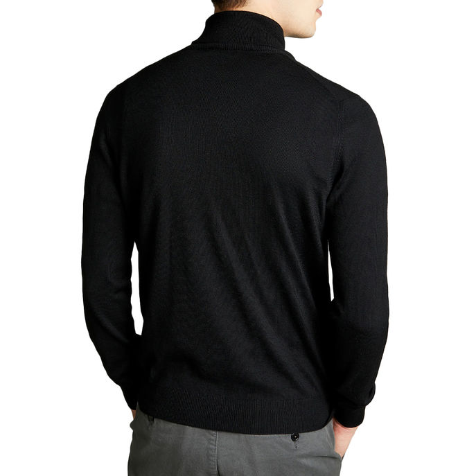 DOLCEVITA IN MAGLIA RASATA DI LANA MERINOS EXTRA FINE Uomo Nero