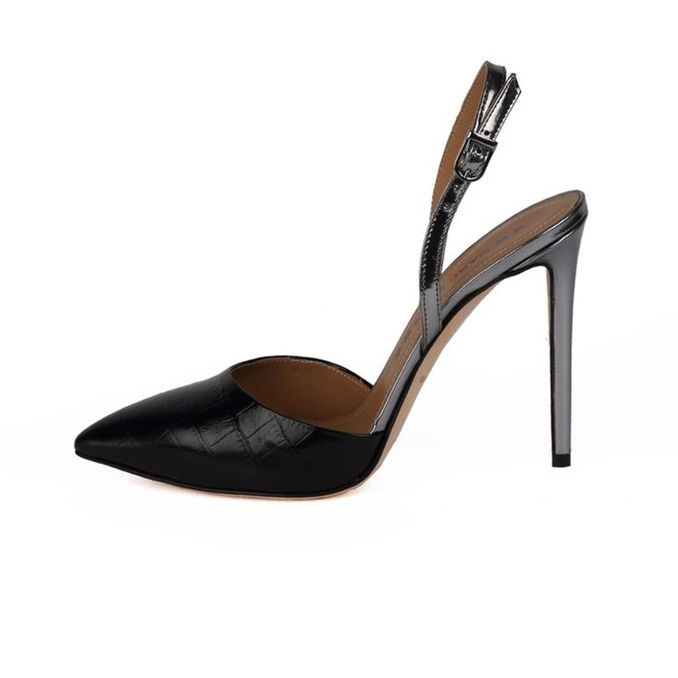 DÉCOLLETÉ IN PELLE STAMPA COCCO Donna Nero