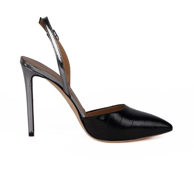 DÉCOLLETÉ IN PELLE STAMPA COCCO Donna Nero