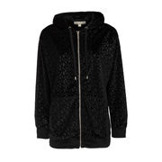 FELPA ALLOVER IN VELOUR CON CAPPUCCIO Donna Nero FELPA ALLOVER IN VELOUR CON CAPPUCCIO Donna Nero