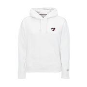 FELPA CAPPUCCIO CON BANIDIERINA A CUORE Donna Bianco FELPA CAPPUCCIO CON BANIDIERINA A CUORE Donna Bianco