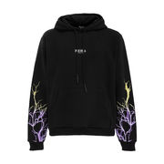 FELPA CAPPUCCIO E STAMPA PURPLE AND YELLOW LIGHTNING Uomo Nero FELPA CAPPUCCIO E STAMPA PURPLE AND YELLOW LIGHTNING Uomo Nero