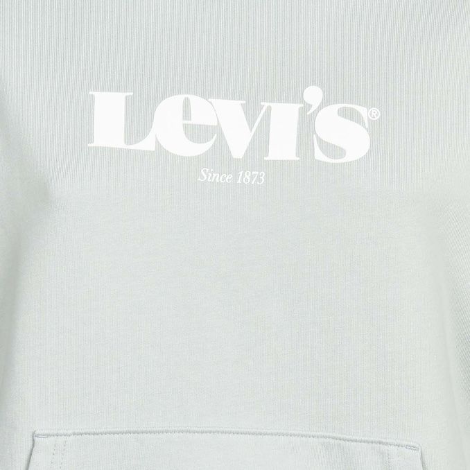 FELPA CAPPUCCIO E TASCONE STANDARD NEW LOGO Donna Grigio Chiaro