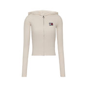 FELPA CON CAPPUCCIO BADGE RIB CARDI Donna Cestony Beige FELPA CON CAPPUCCIO BADGE RIB CARDI Donna Cestony Beige