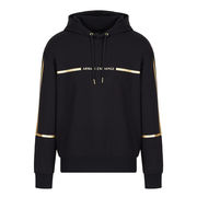 FELPA CON CAPPUCCIO BANDA ORO Uomo Nero Gold Logo FELPA CON CAPPUCCIO BANDA ORO Uomo Nero Gold Logo