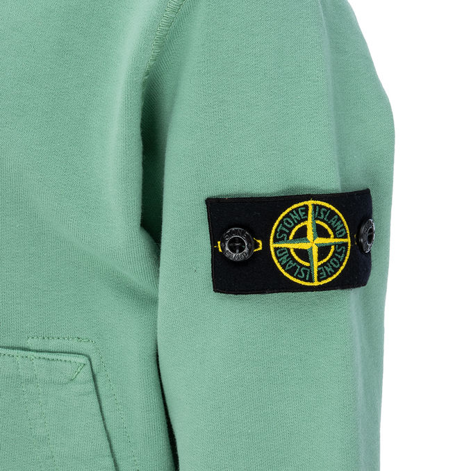 FELPA CON CAPPUCCIO E TASCA MARSUPIO Kids Light Green