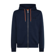 FELPA CON CAPPUCCIO E ZIP LOGO TONO SU TONO Uomo Navy Blue FELPA CON CAPPUCCIO E ZIP LOGO TONO SU TONO Uomo Navy Blue