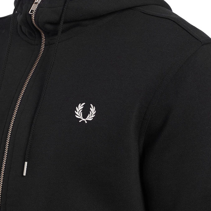 FELPA CON CAPPUCCIO E ZIP Uomo Nero