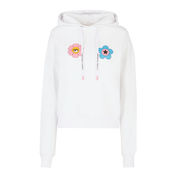 FELPA CON CAPPUCCIO EYE DAISY Donna Bianco FELPA CON CAPPUCCIO EYE DAISY Donna Bianco