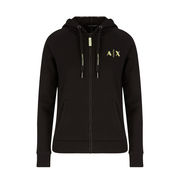 FELPA CON CAPPUCCIO IN COTONE GARZATO Donna Nero FELPA CON CAPPUCCIO IN COTONE GARZATO Donna Nero