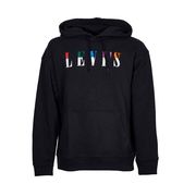 FELPA CON CAPPUCCIO RELAXED GRAPHIC SERIF Uomo Nero Multicolor FELPA CON CAPPUCCIO RELAXED GRAPHIC SERIF Uomo Nero Multicolor