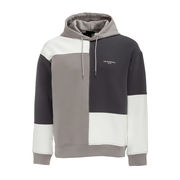 FELPA CON CAPUCCIO MULTICOLOR Uomo Nero Grigio FELPA CON CAPUCCIO MULTICOLOR Uomo Nero Grigio
