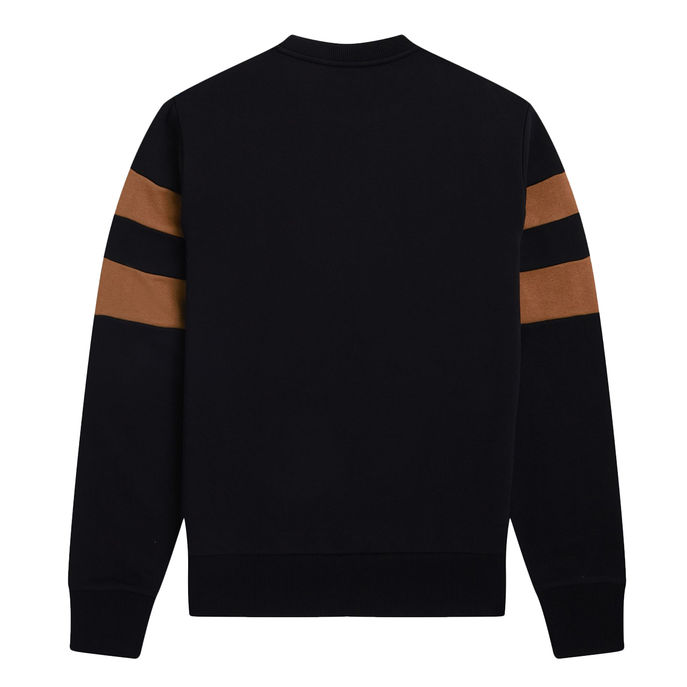 FRED PERRY FELPA CON RIGHE SULLE MANICHE Uomo Nero Mascheroni Store