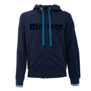 FELPA COTONE GARZATO CON CAPPUCCIO E ZIP Uomo Zaffiro Scuro FELPA COTONE GARZATO CON CAPPUCCIO E ZIP Uomo Zaffiro Scuro