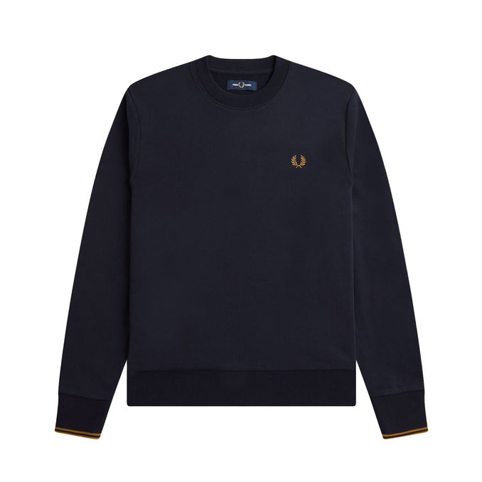 FELPA CREW NECK Uomo Navy Caramello