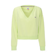 FELPA CROPPED CON SCOLLO V PROFONDO Donna Faded Lime FELPA CROPPED CON SCOLLO V PROFONDO Donna Faded Lime