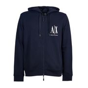 FELPA FULL ZIP CON CAPPUCCIO E LOGO RICAMATO Uomo Navy FELPA FULL ZIP CON CAPPUCCIO E LOGO RICAMATO Uomo Navy