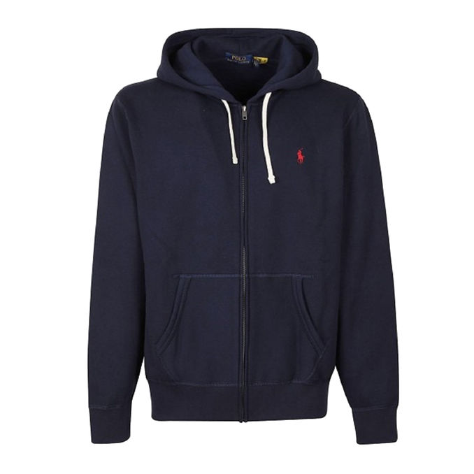 FELPA FULL ZIP CON CAPPUCCIO Uomo Navy