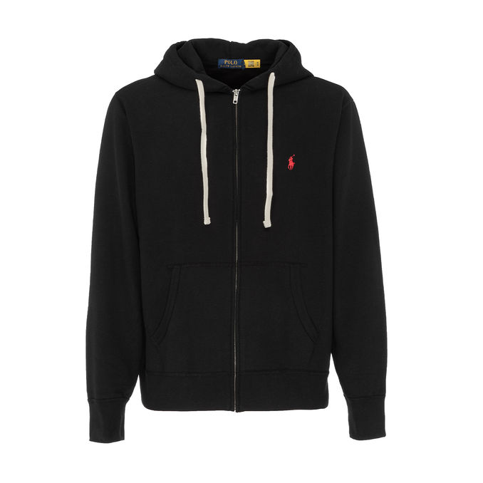 FELPA FULL ZIP CON CAPPUCCIO Uomo Nero