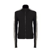 FELPA FULL ZIP IN JERSEY CON BANDE LATERALI Donna Black FELPA FULL ZIP IN JERSEY CON BANDE LATERALI Donna Black