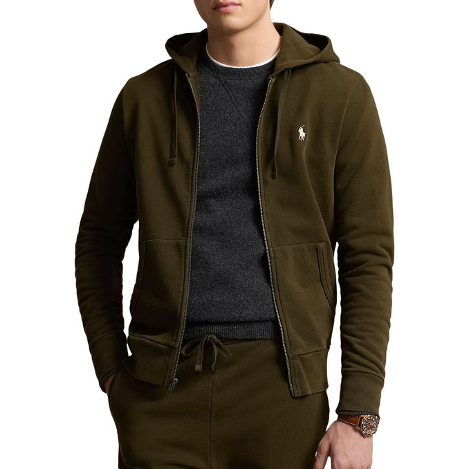 FELPA FULL ZIP Uomo Dark Loden