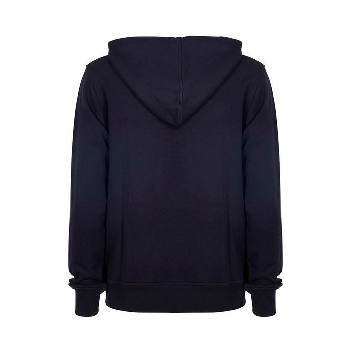 FELPA FULLZIP CON CAPPUCCIO IN COTONE GARZATO Uomo Navy